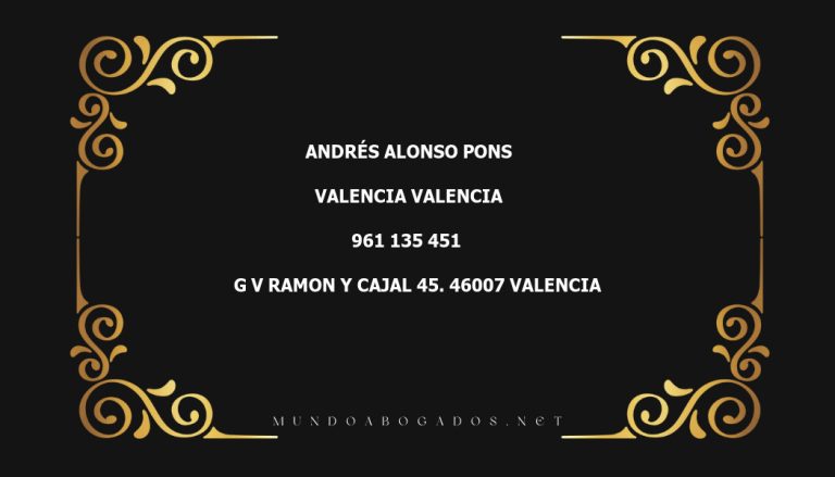 abogado Andrés Alonso Pons en la localidad de Valencia