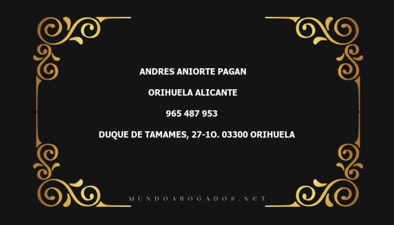 abogado Andres Aniorte Pagan en la localidad de Orihuela