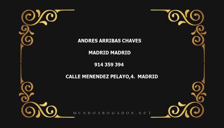 abogado Andres Arribas Chaves en la localidad de Madrid