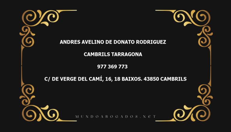 abogado Andres Avelino De Donato Rodriguez en la localidad de Cambrils