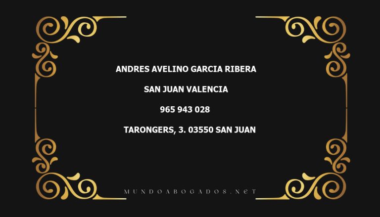 abogado Andres Avelino Garcia Ribera en la localidad de San Juan