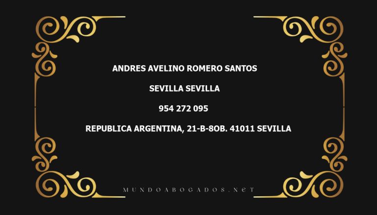 abogado Andres Avelino Romero Santos en la localidad de Sevilla