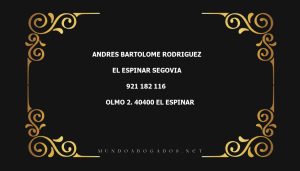 abogado Andres Bartolome Rodriguez en la localidad de El Espinar