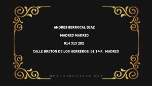 abogado Andres Berrocal Diaz en la localidad de Madrid