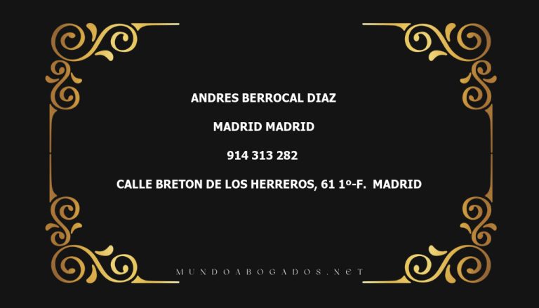 abogado Andres Berrocal Diaz en la localidad de Madrid