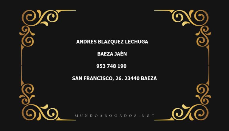 abogado Andres Blazquez Lechuga en la localidad de Baeza