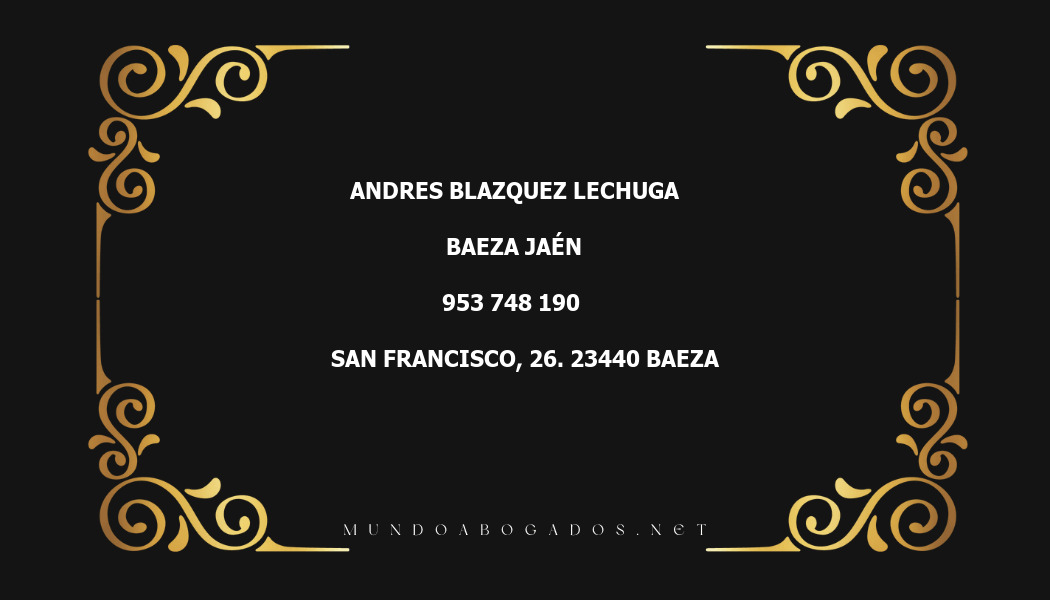 abogado Andres Blazquez Lechuga en la localidad de Baeza