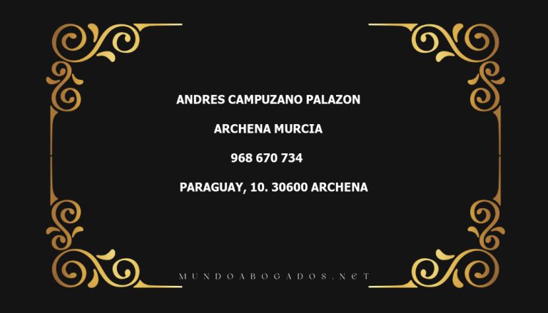 abogado Andres Campuzano Palazon en la localidad de Archena