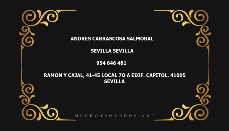 abogado Andres Carrascosa Salmoral en la localidad de Sevilla