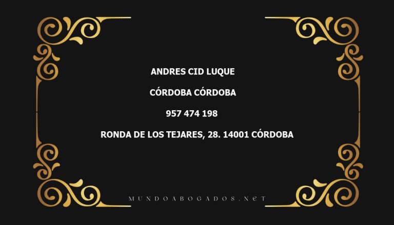 abogado Andres Cid Luque en la localidad de Córdoba