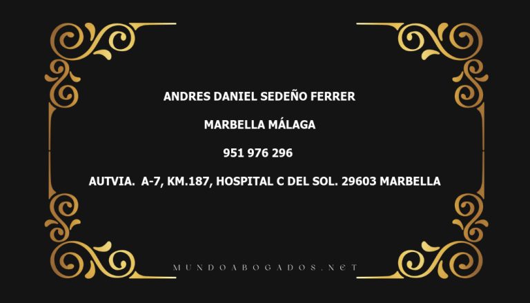 abogado Andres Daniel Sedeño Ferrer en la localidad de Marbella