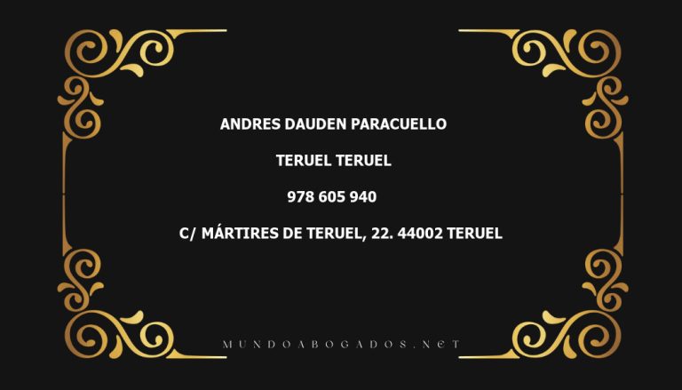 abogado Andres Dauden Paracuello en la localidad de Teruel