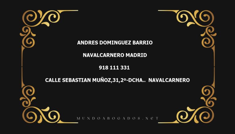 abogado Andres Dominguez Barrio en la localidad de Navalcarnero