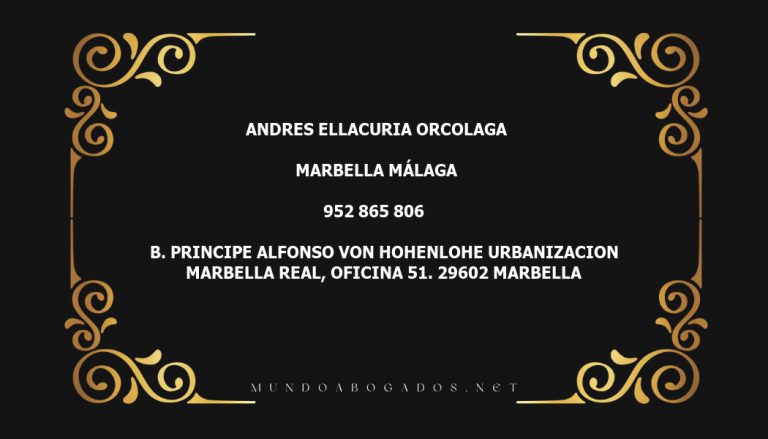 abogado Andres Ellacuria Orcolaga en la localidad de Marbella