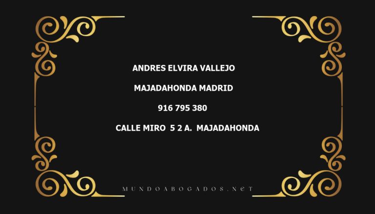 abogado Andres Elvira Vallejo en la localidad de Majadahonda