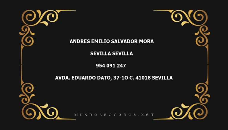 abogado Andres Emilio Salvador Mora en la localidad de Sevilla