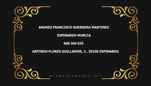 abogado Andres Francisco Guerrero Martinez en la localidad de Espinardo