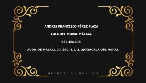 abogado Andres Francisco Pérez Plaza en la localidad de Cala del Moral