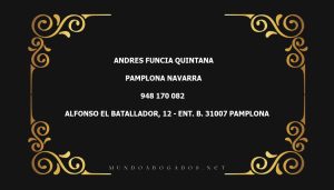 abogado Andres Funcia Quintana en la localidad de Pamplona