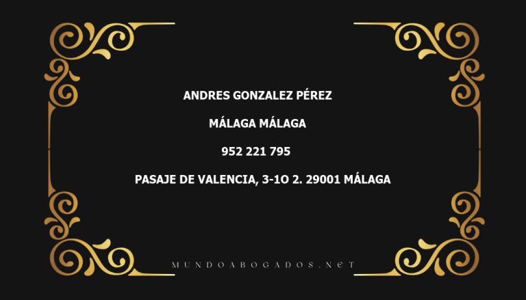 abogado Andres Gonzalez Pérez en la localidad de Málaga