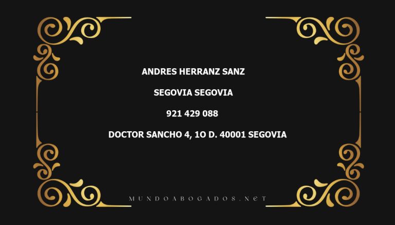 abogado Andres Herranz Sanz en la localidad de Segovia