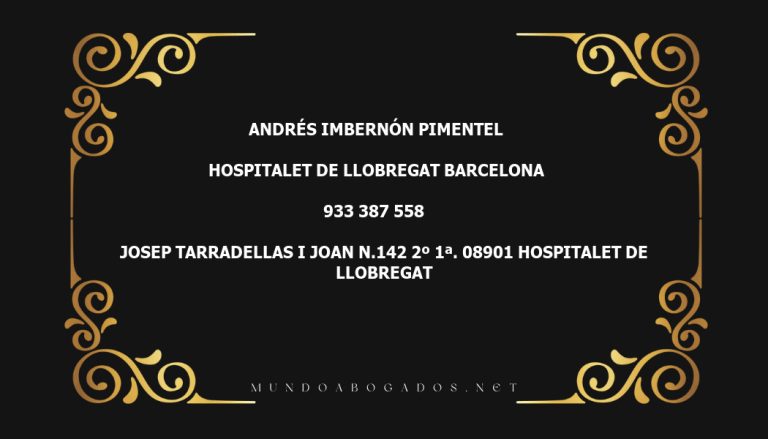 abogado Andrés Imbernón Pimentel en la localidad de Hospitalet de Llobregat