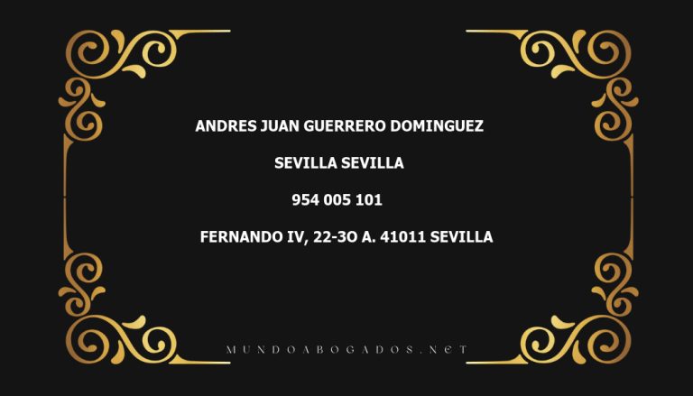 abogado Andres Juan Guerrero Dominguez en la localidad de Sevilla