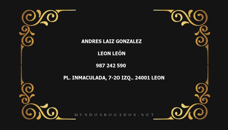 abogado Andres Laiz Gonzalez en la localidad de Leon