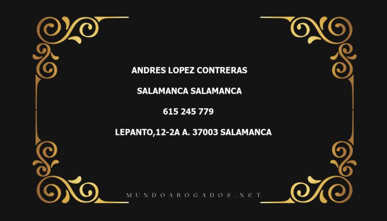 abogado Andres Lopez Contreras en la localidad de Salamanca