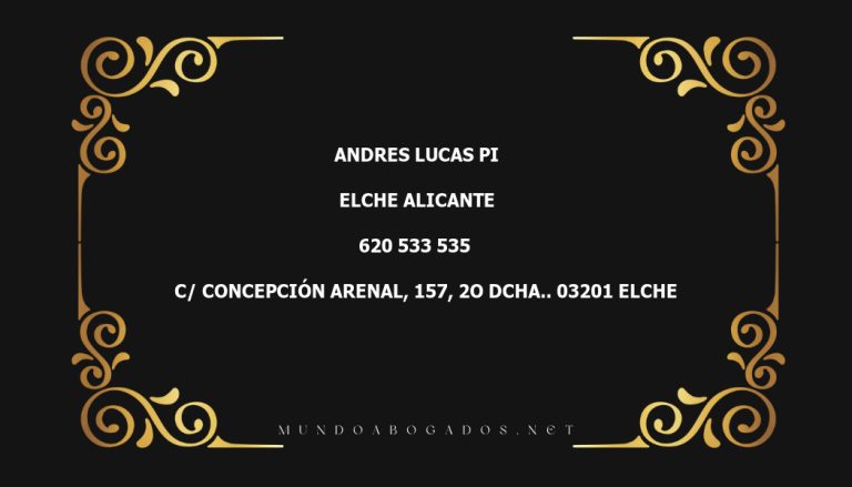 abogado Andres Lucas Pi en la localidad de Elche