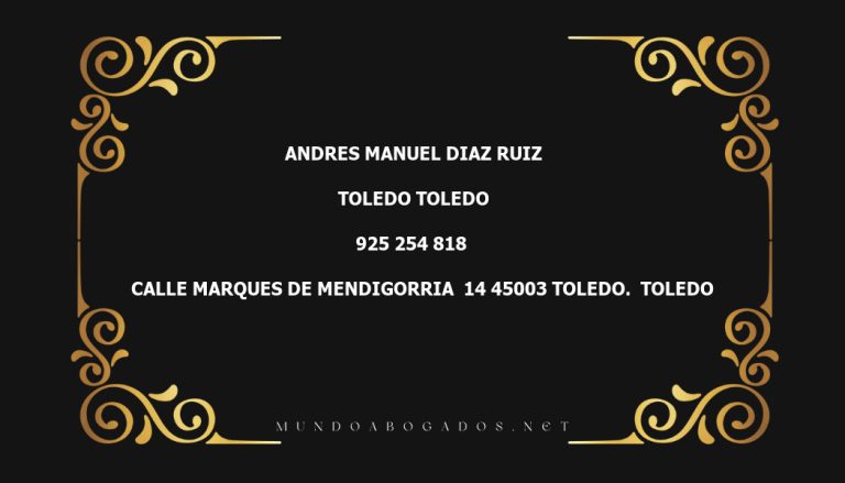 abogado Andres Manuel Diaz Ruiz en la localidad de Toledo