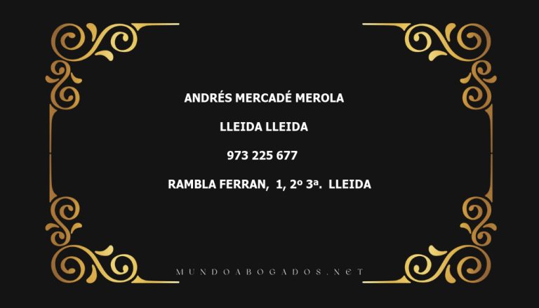 abogado Andrés Mercadé Merola en la localidad de Lleida