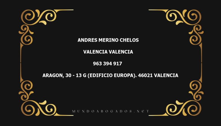 abogado Andres Merino Chelos en la localidad de Valencia