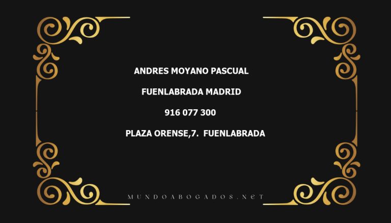 abogado Andres Moyano Pascual en la localidad de Fuenlabrada