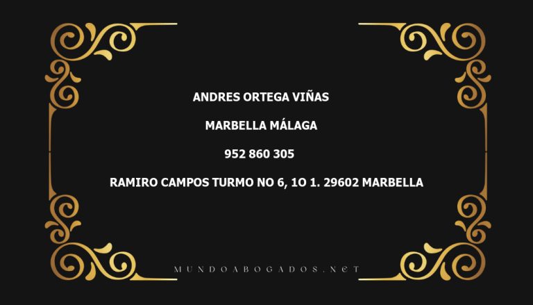 abogado Andres Ortega Viñas en la localidad de Marbella