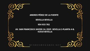 abogado Andres Pérez De La Fuente en la localidad de Sevilla