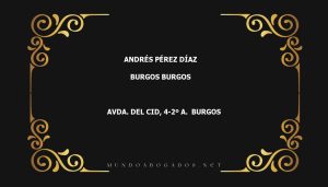 abogado Andrés Pérez Díaz en la localidad de Burgos