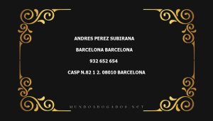 abogado Andres Perez Subirana en la localidad de Barcelona