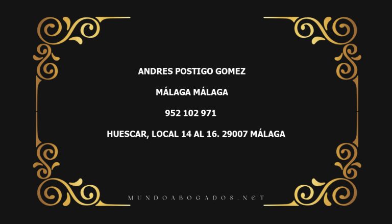 abogado Andres Postigo Gomez en la localidad de Málaga