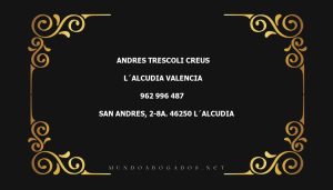 abogado Andres Trescoli Creus en la localidad de L´Alcudia