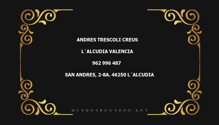 abogado Andres Trescoli Creus en la localidad de L´Alcudia