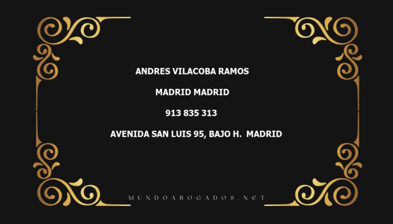 abogado Andres Vilacoba Ramos en la localidad de Madrid