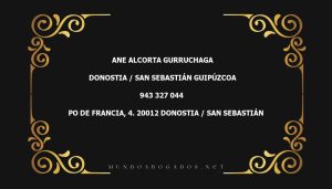 abogado Ane Alcorta Gurruchaga en la localidad de Donostia / San Sebastián