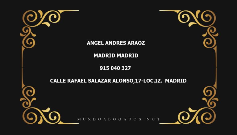 abogado Angel Andres Araoz en la localidad de Madrid