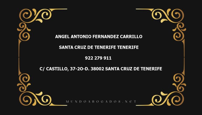 abogado Angel Antonio Fernandez Carrillo en la localidad de Santa Cruz de Tenerife