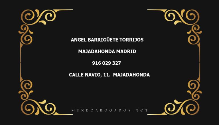 abogado Angel Barrigüete Torrijos en la localidad de Majadahonda