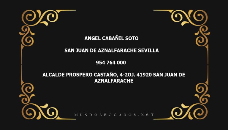 abogado Angel Cabañil Soto en la localidad de San Juan de Aznalfarache