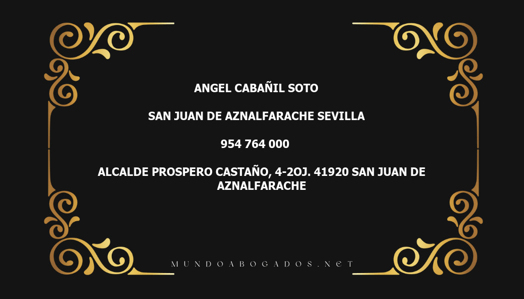 abogado Angel Cabañil Soto en la localidad de San Juan de Aznalfarache