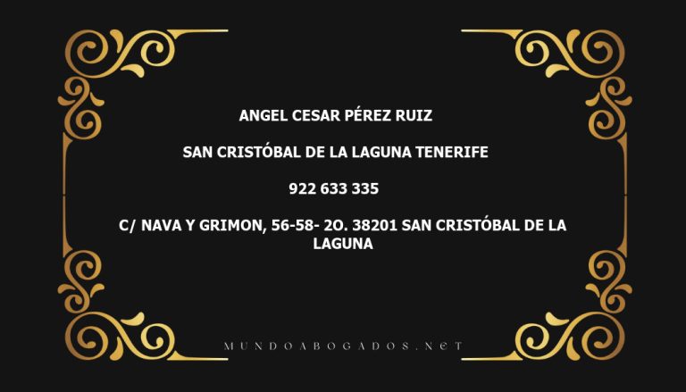 abogado Angel Cesar Pérez Ruiz en la localidad de San Cristóbal de La Laguna