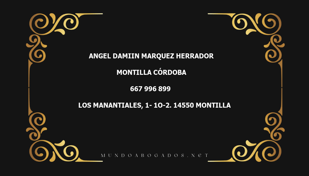 abogado Angel Damiin Marquez Herrador en la localidad de Montilla